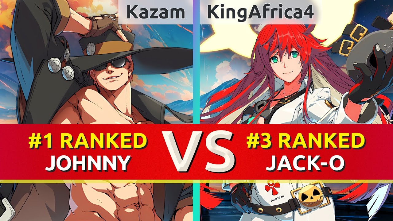 GGST ▰ Kazam (#1 Ranked Johnny) vs KingAfrica4 (#3 Ranked Jack-O). High Level Gameplay