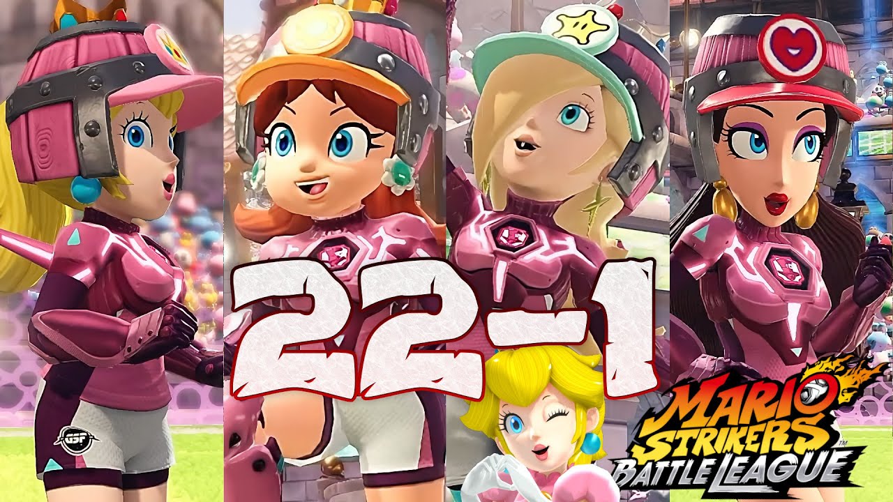 Mario Strikers Battle League Peach Daisy Rosalina and Pauline Gameplay at Royal Castle