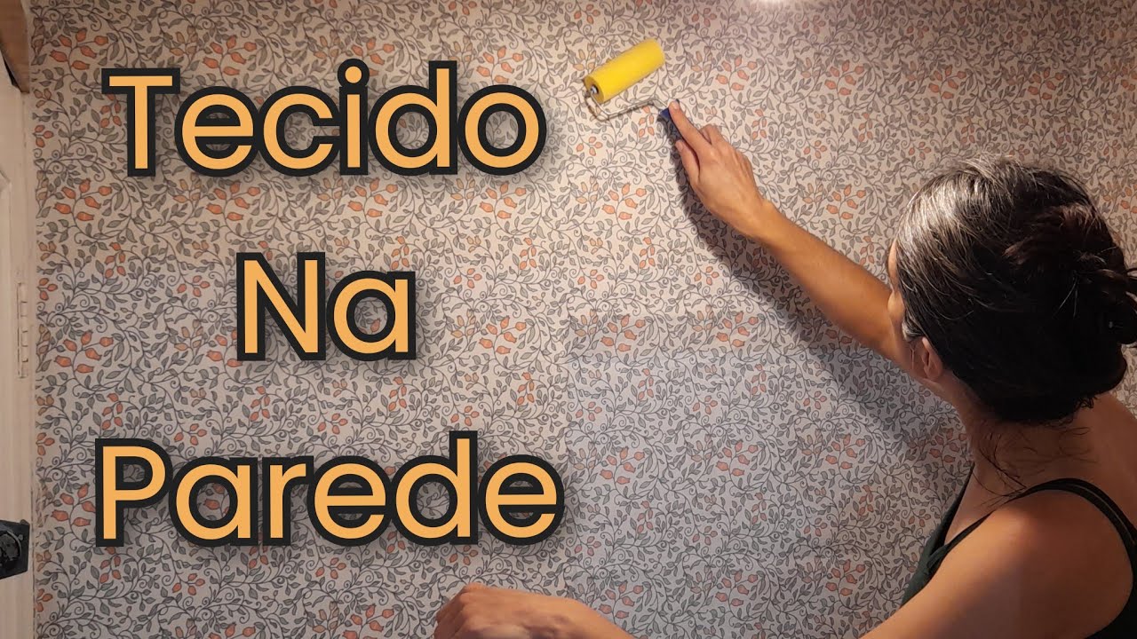 Como apliquei tecido na parede - Decoração gastando pouco