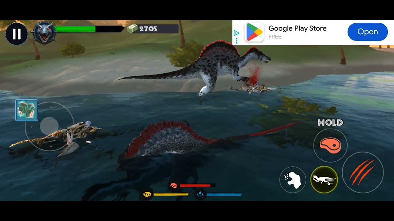 Playing a dino clash as spinosaurus PT2