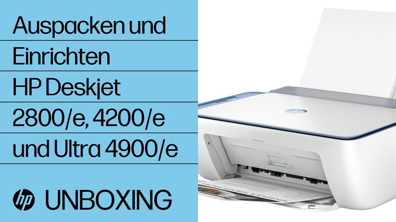 Auspacken und Einrichten von Druckern der Modellreihen HP DeskJet 2800/e, 4200/e und Ultra 4900/e