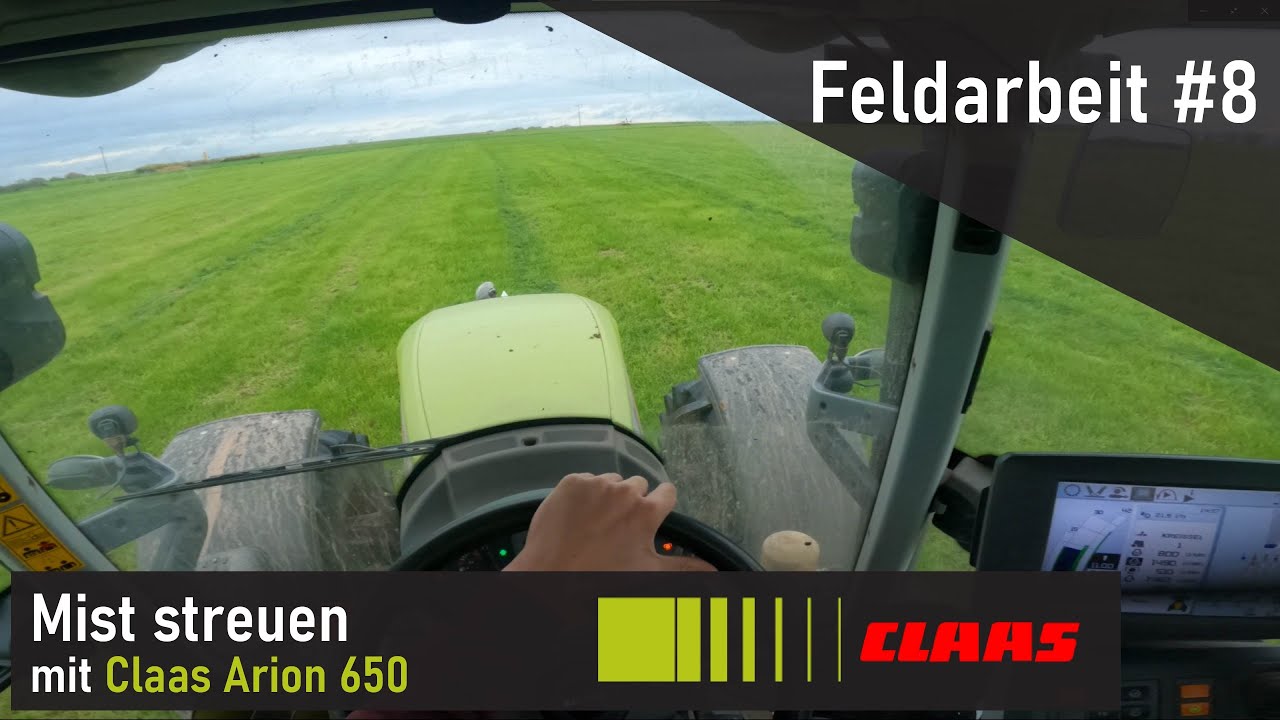 Feldarbeit #8 | Mist streuen mit Claas Arion 650 und Tebbe Miststreuer