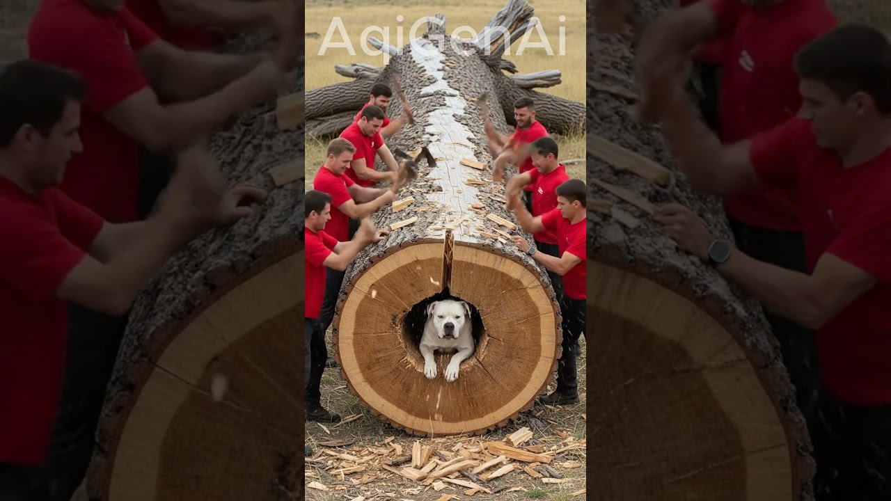American Bulldog Rescue | Trapped Inside Giant Log | Emotional Dog Short Film