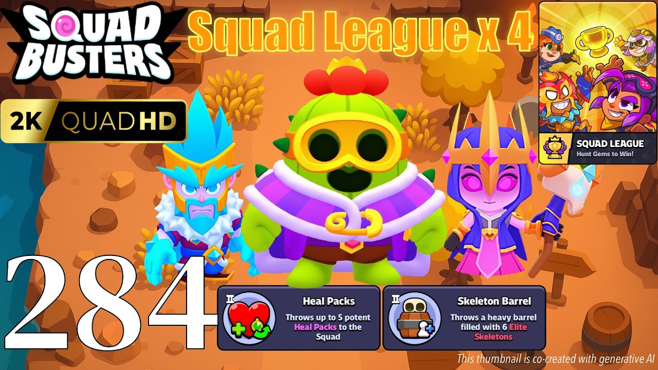Squad Busters - Walkthrough Gameplay Part 284 - Spike, Witch, Ice Wizard - Squad League x 4