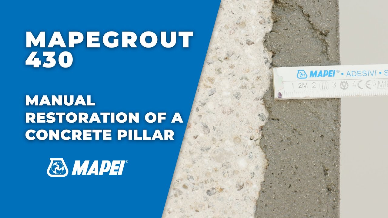 Manual restoration of a concrete pillar | Mapegrout 430 | Tutorial