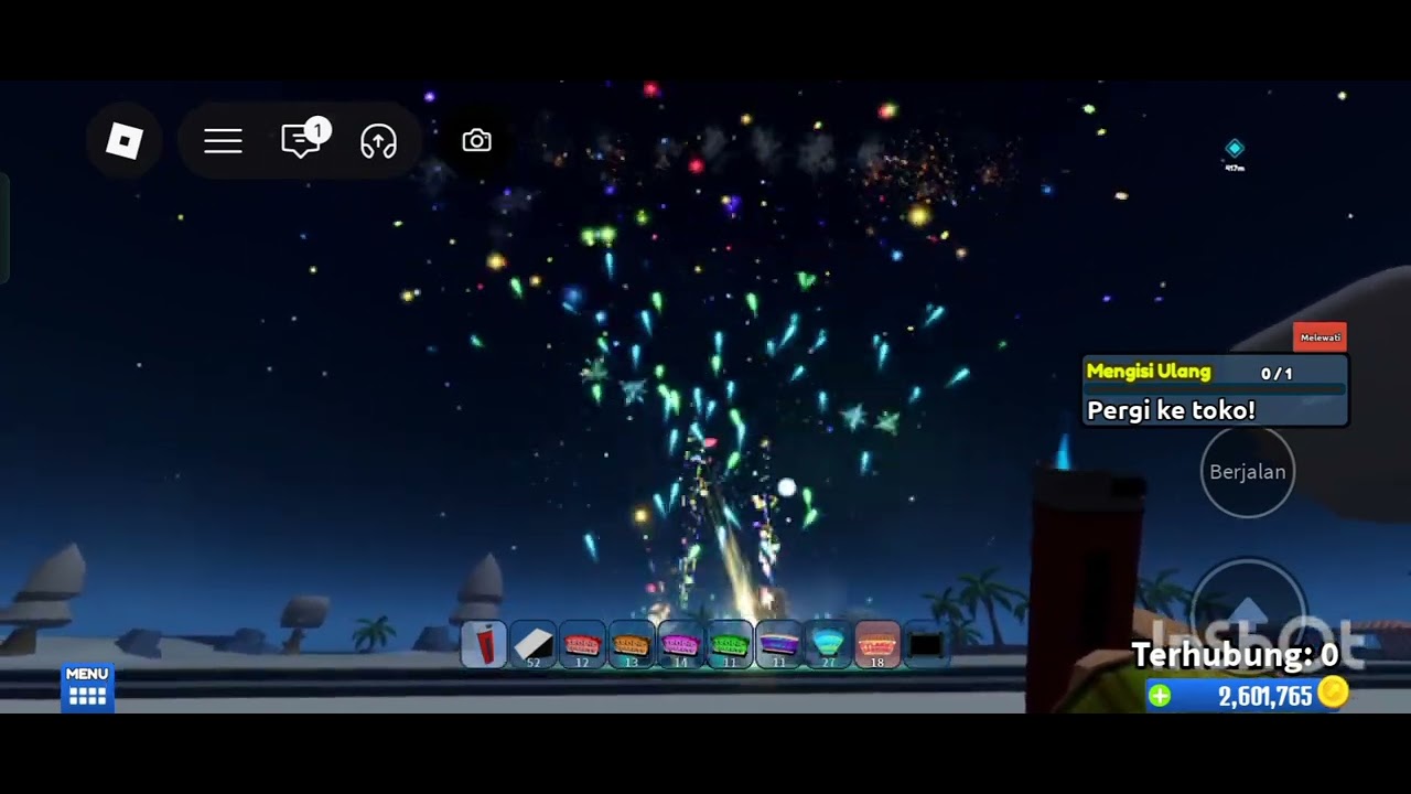 Fireworks show happy new year in pokuwon city mall roblox