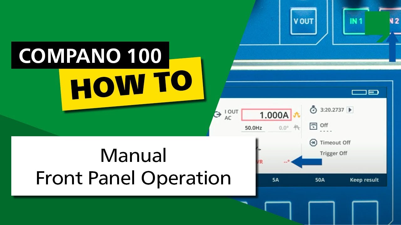 COMPANO 100 Manual - Front Panel Operation