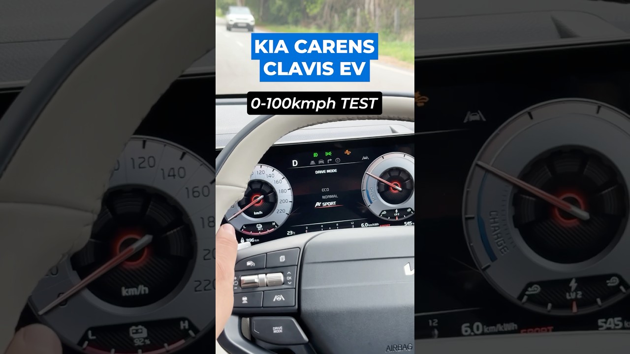 Kia Carens Clavis EV 0-100 km/h Acceleration Test #kiacarensclavis #electricmpv #carblogindia
