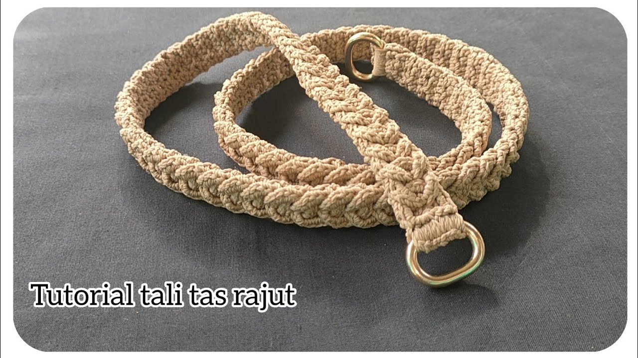 Bag rope crochet tutorial || tutorial tali tas rajut motif rantai atau motif kepang
