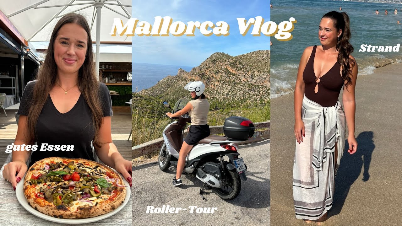 Urlaubsvlog Mallorca🌴🌊☀️ Hoteltour, Roller-Tour quer durch die Insel🛵, wunderschöne Sonnenuntergänge