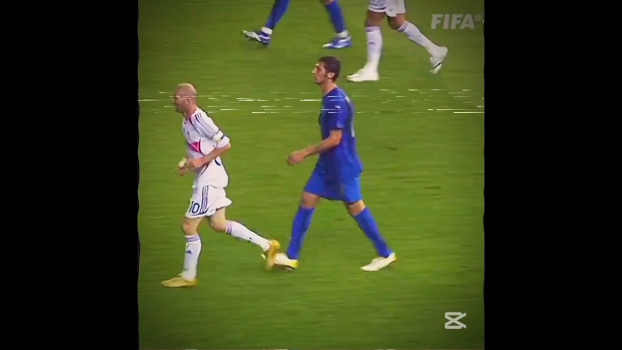 Zinedine Zidane's headbutt on Marco Materazzi 🔥 #zinedinezidane #marcomaterazzi #moments #shorts