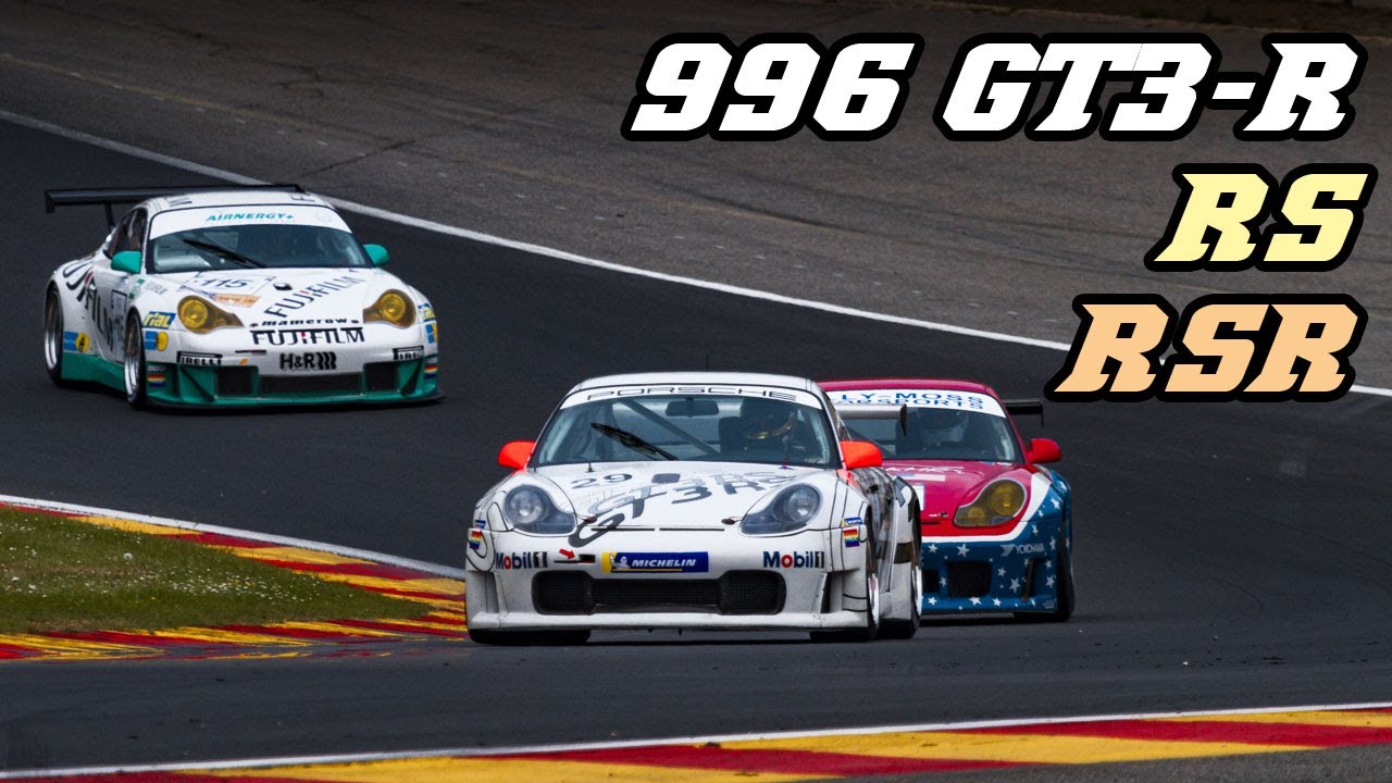 Porsche 996 GT3-R, RS & RSR | Flybys, downshifts & flames | Spa classic 2022