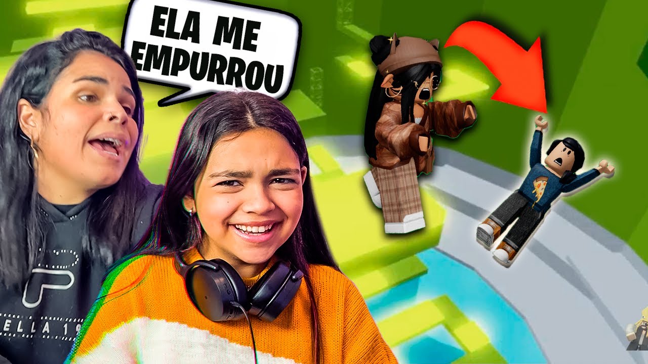 ROBLOX - MINHA MÃE FICOU COM RAIVA PORQUE EMPURRARAM ELA NO TOWER 🤣