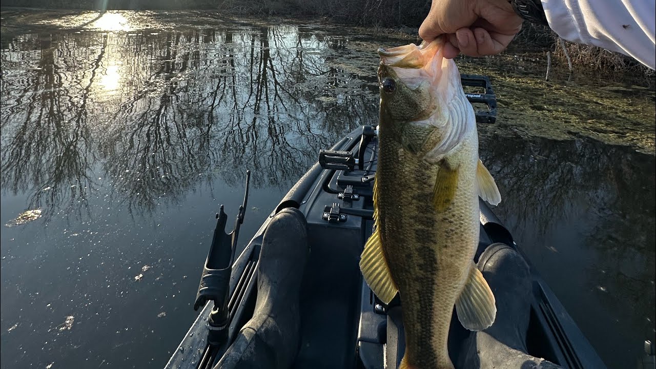 Kayak fishing the honey hole