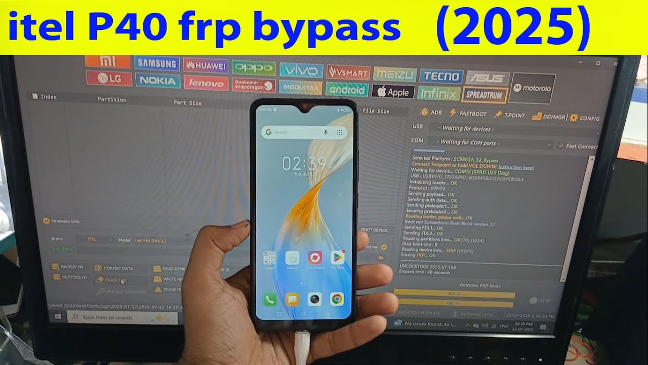 itel P40 frp bypass by unlock tool 2025.