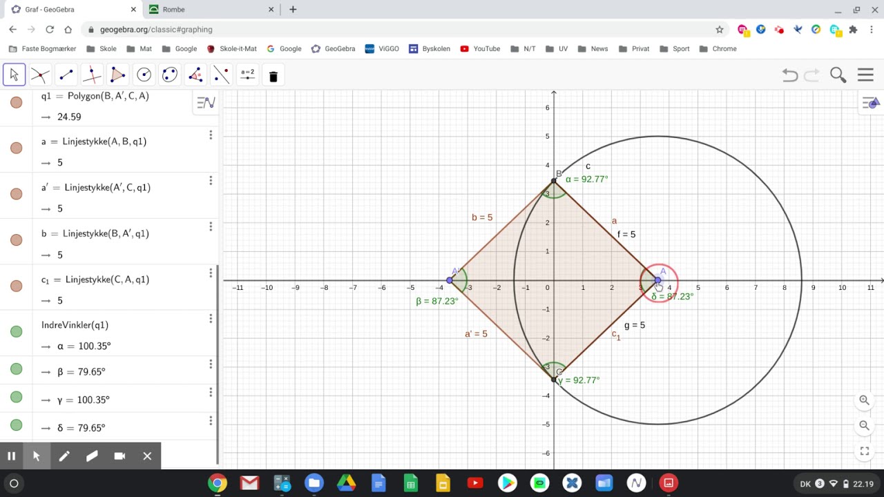 Rombe i Geogebra