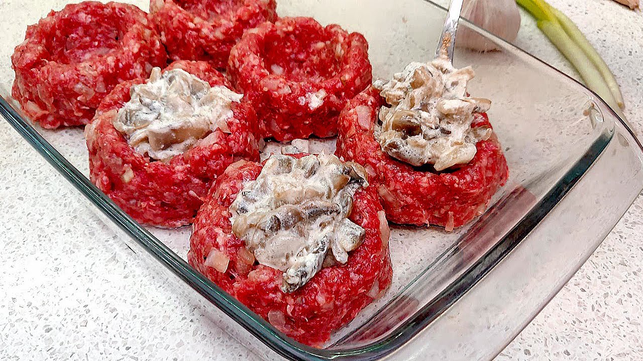 Быстрый и вкусный рецепт гнезда из фарша с грибами, готовлю вкусный ужин