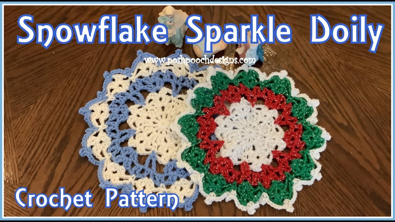 Learn To Crochet The Snowflake Sparkle Doily Crochet Pattern #crochet #crochetvideo