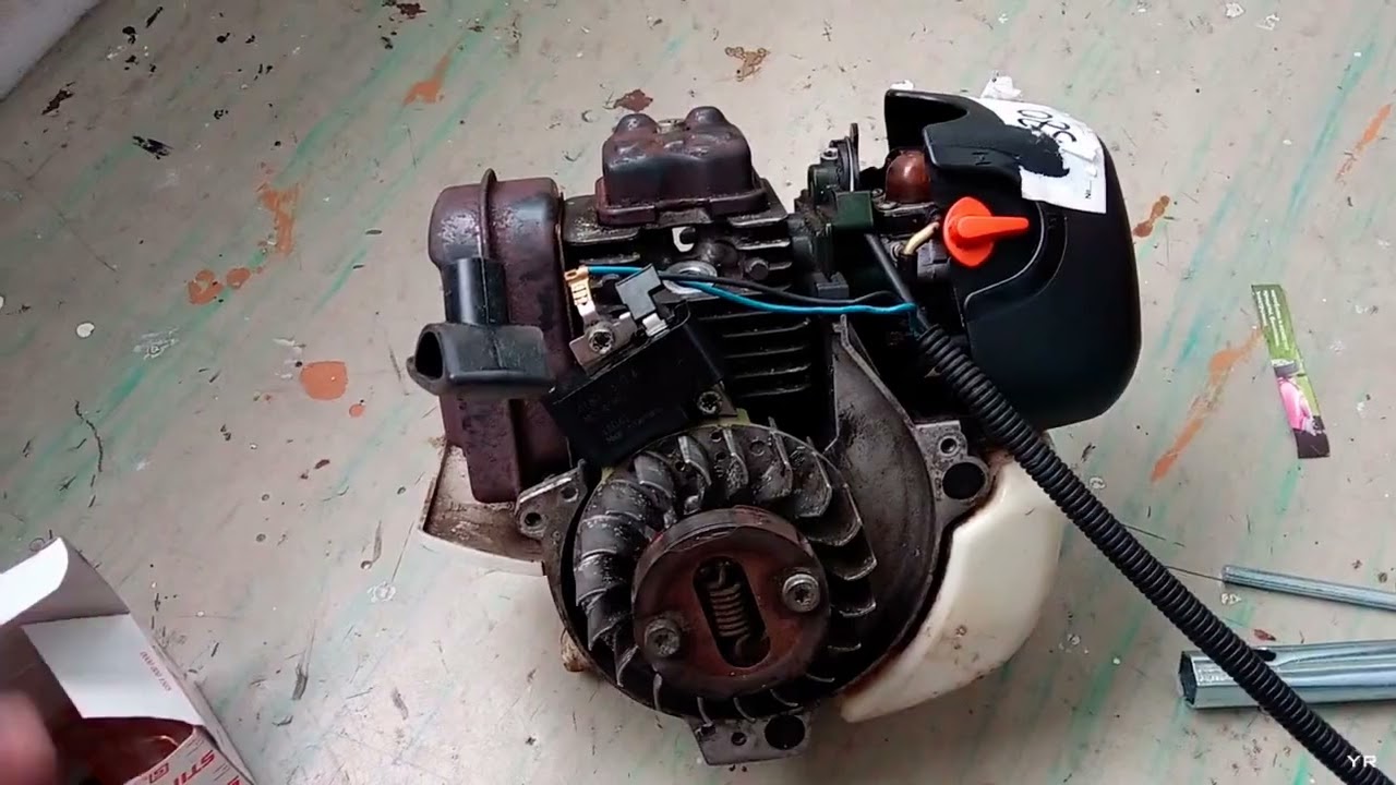 Пропала искра в бензокосе STIHL Не заводится бензокоса Нет искры в бензокосе  Решаем проблему