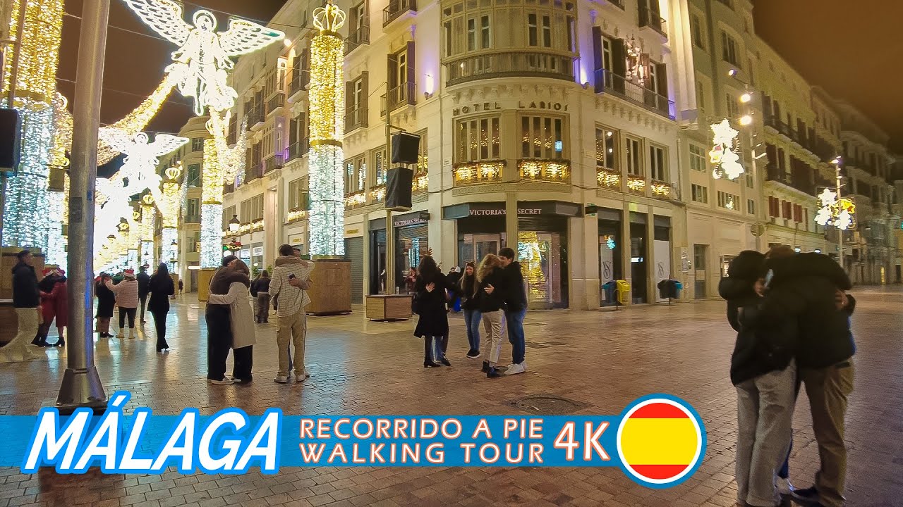 Прогулка между Рождественским сочельником и РОЖДЕСТВОМ | MÁLAGA | Амбиентный звук 4K #50