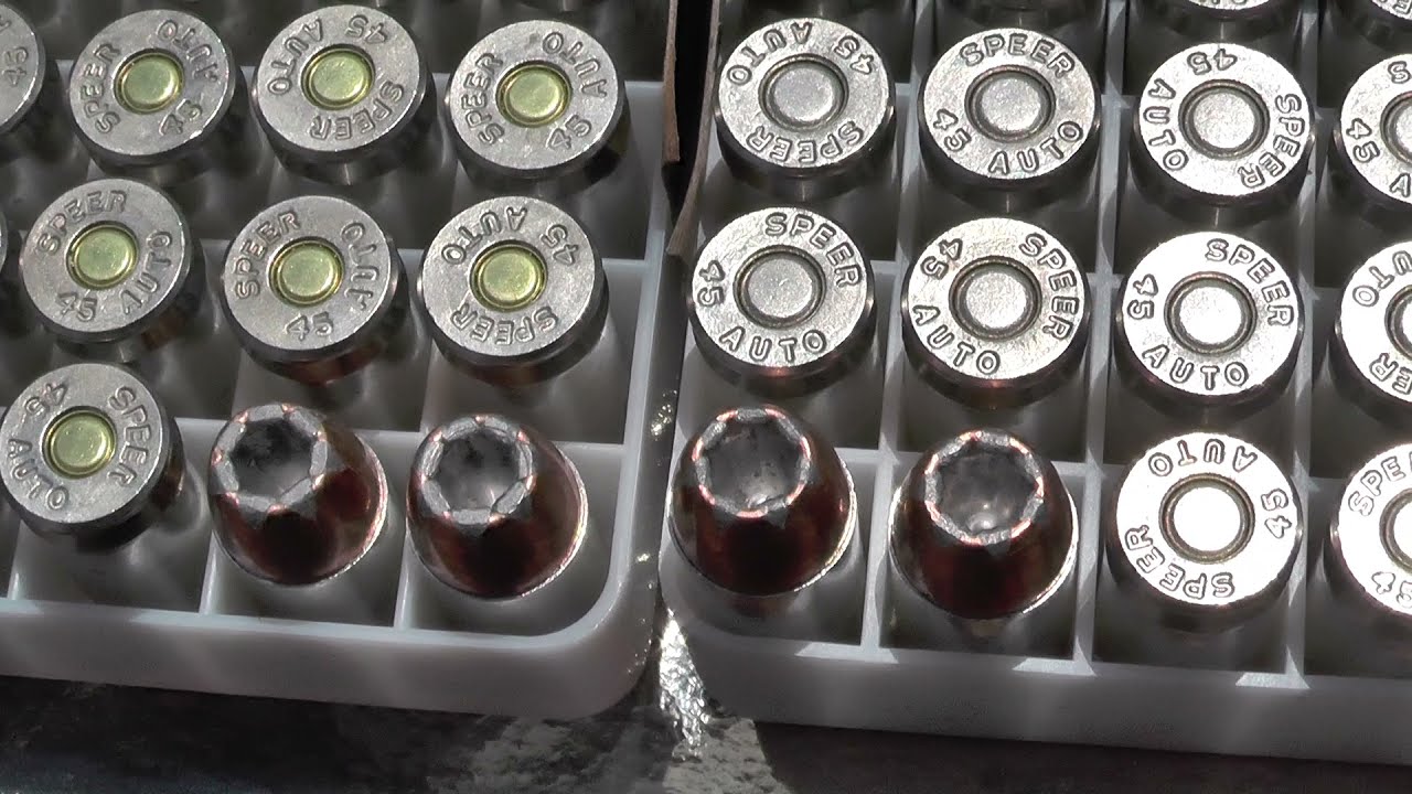 Testing two different .45 ACP Gold Dots with the same part number.
