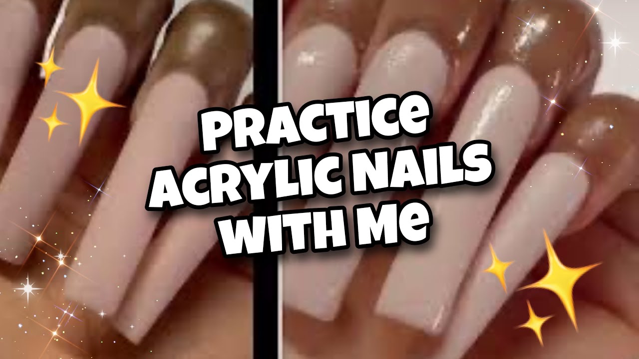 PRACTICE ACRYLIC NAILS WITH ME | BEGINNER | A'GALORE CO Acrylics | GLITTERBELS Acrylics (No Talking)