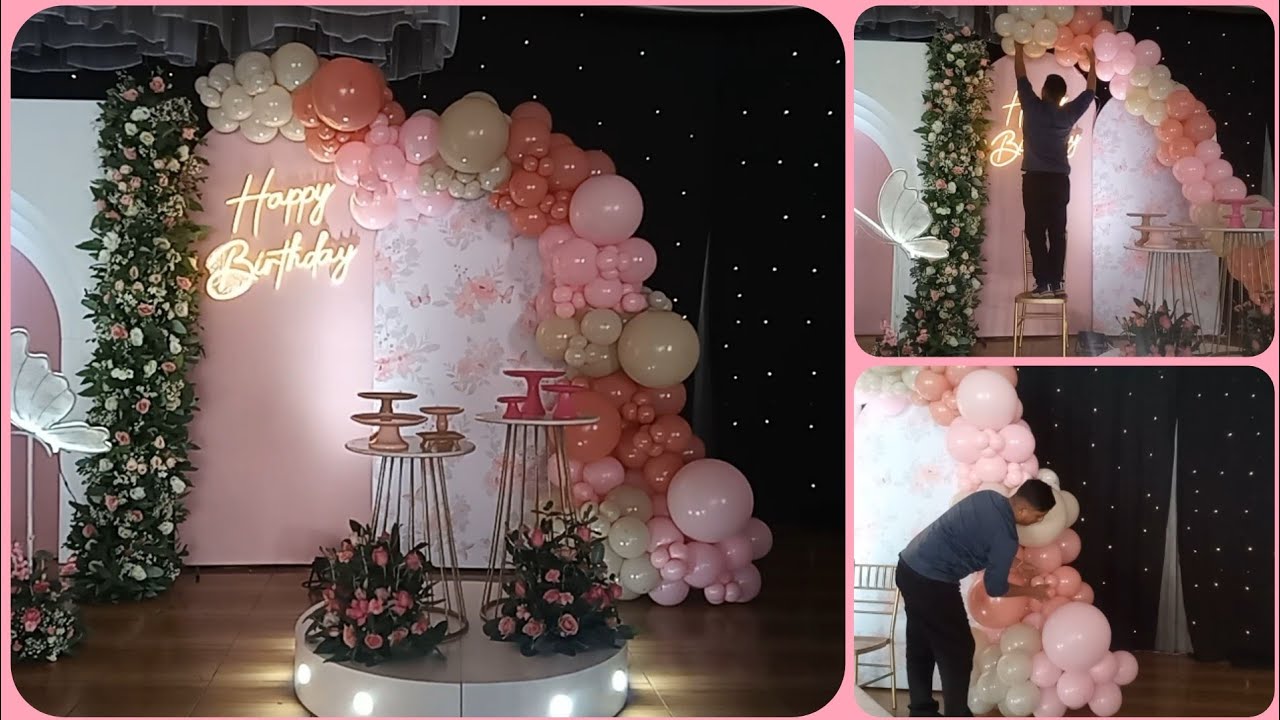🎈 Como hacer un ARCO de GLOBOS ORGÁNICO para un panel doble 🎈✨ Paso a Paso | Balloons GARLAND 