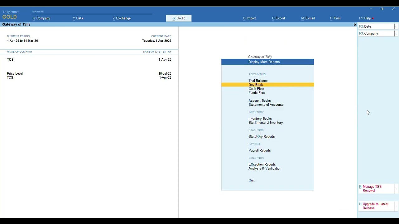 TCS Implementation in Tally