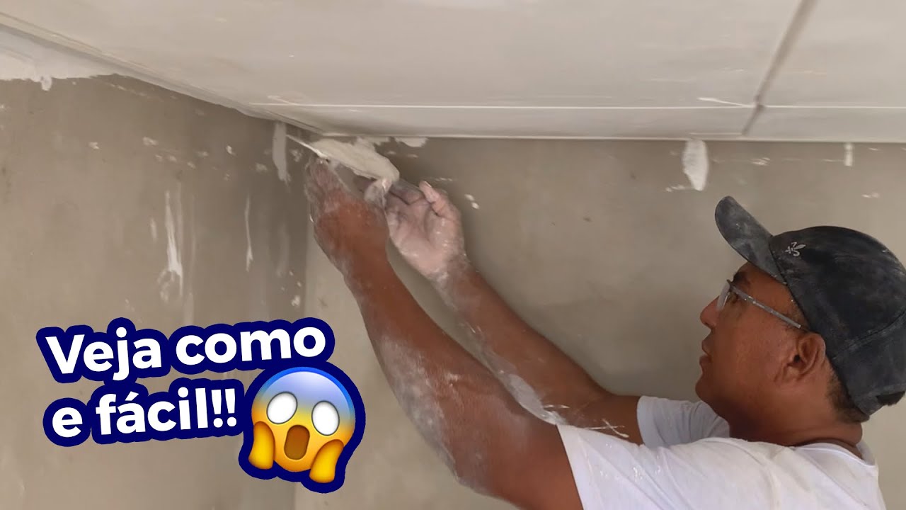 Vejam como agora ficou fácil fazer o acabamento no forro de plaquinha de gesso
