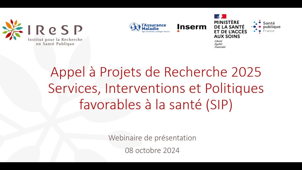 Webinaire de présentation AAP SIP 2025