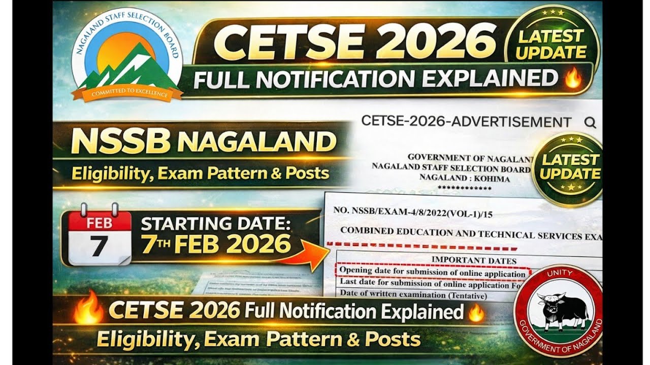 CETSE 2026 Full Notification Explained 🔥 | NSSB Nagaland | Eligibility, Exam Pattern & Posts