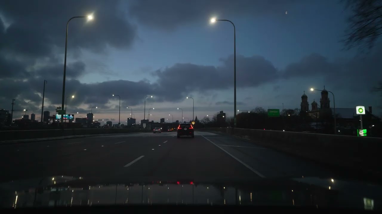 Norwood Park to Chicago I-90/I-94 Highways Woodlawn (No Talk, No Music) 4K POV ASMR