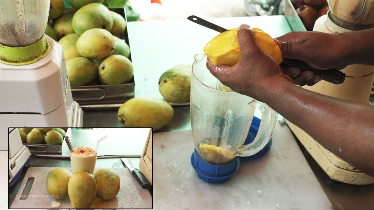 Fresh Mango Juice - Healthy Street Drinks In India - Mango Milk Shake | Indian Street Food Focus