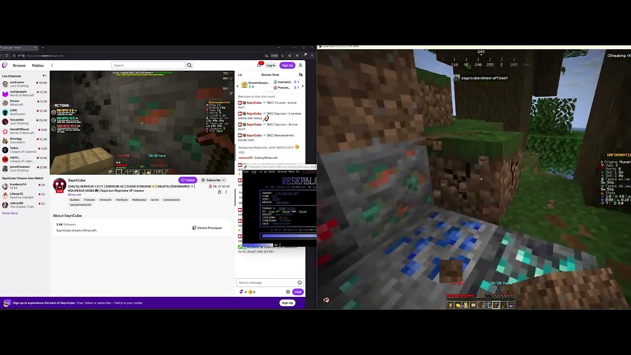 Resemble Botnet C2 Showcase VS Minecraft streamer server