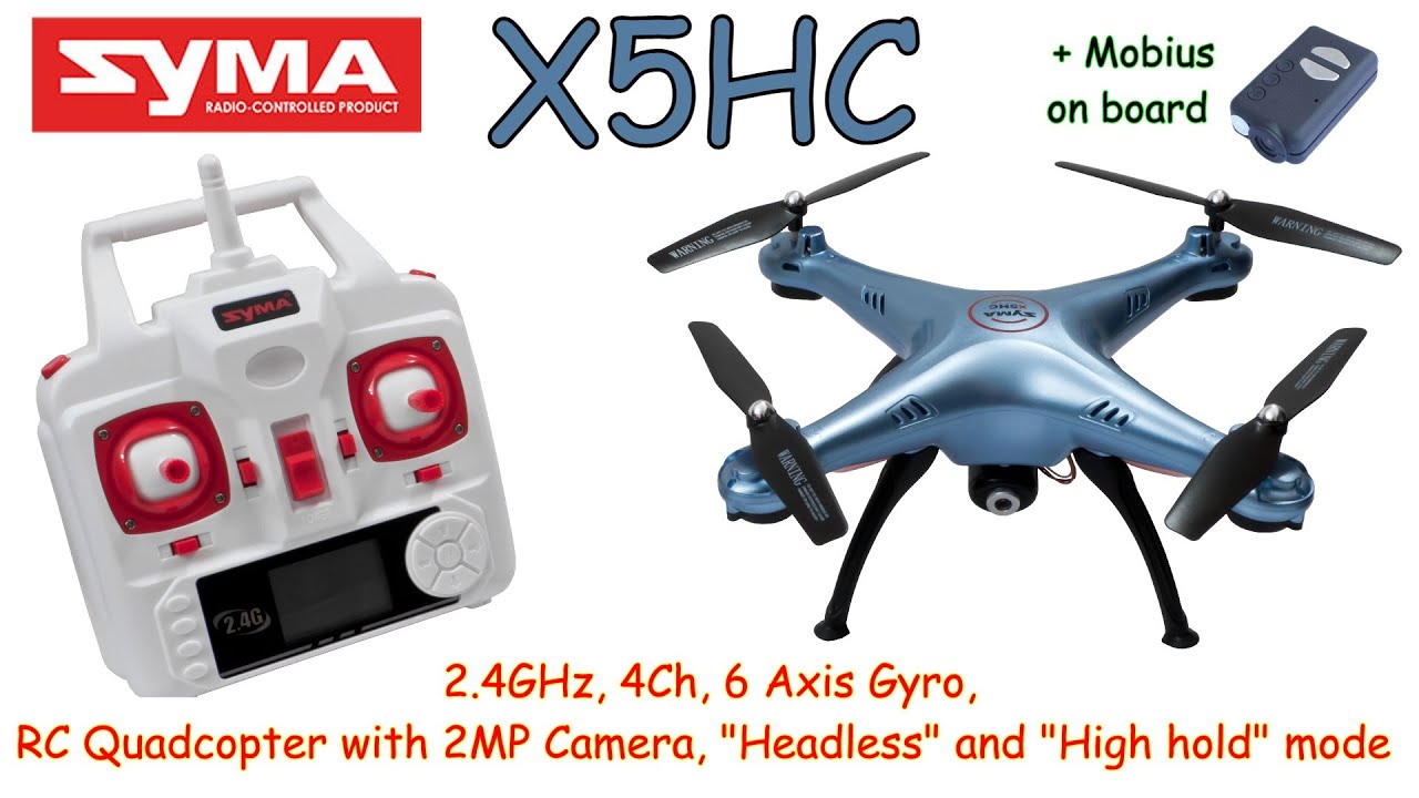 Syma X5HC 2.4GHz, 4Ch, 6 Axis, RC Quadcopter with 2MP Camera, Headless and High hold modes (RTF)
