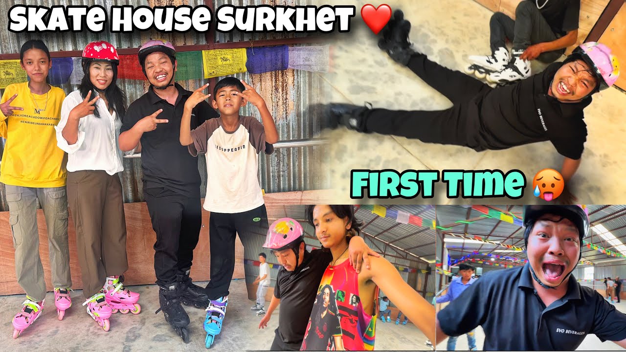 First Time Skating Garda Billa Vayo 🙈 !!! Skate House Surkhet ❤️!!!