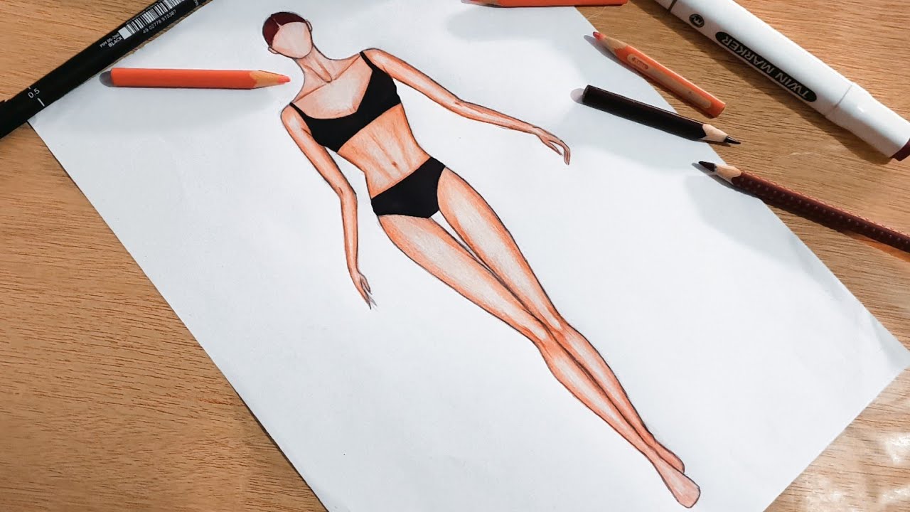 ( الكورس الثاني ) تعلم تلوين جسم المانيكان بسهولة للمبتدئين | Fashion Body Coloring Tutorial 