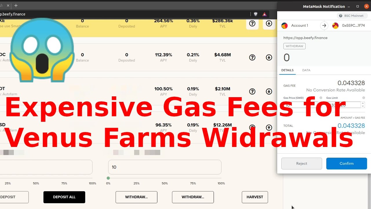 Beefy Finance: Expensive Gas Fees on Venus Farms Withdrawals #BSC