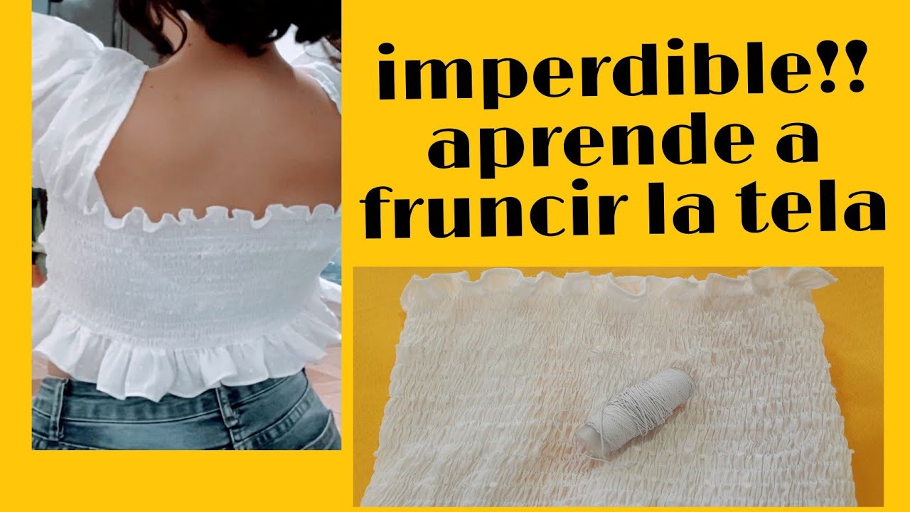 51 como FRUNCIR TELA CON HILO ELÁSTICO ( muy fácil para principiantes) te regalo mi técnica