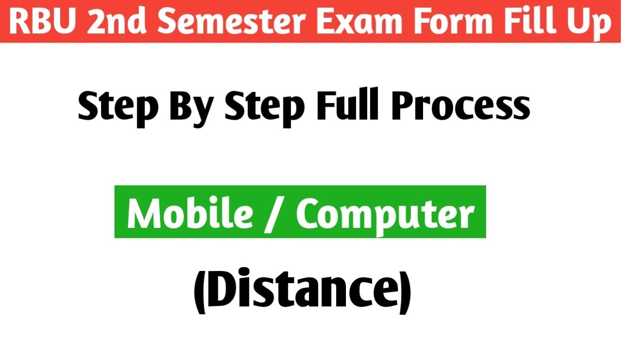 RBU DISTANCE M.A | Second Semester | Exam Form Fill Up Full Process 2024