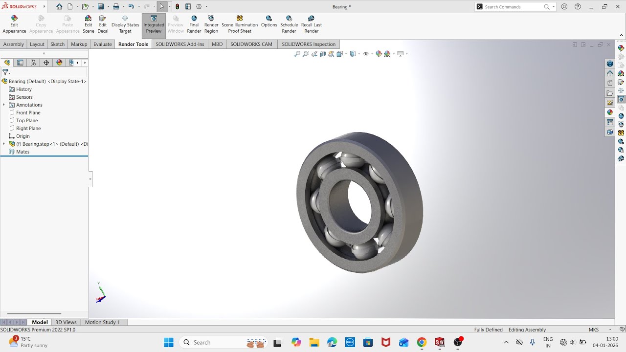 Solidwork tutorial for beginner | Rendering command in solidwork