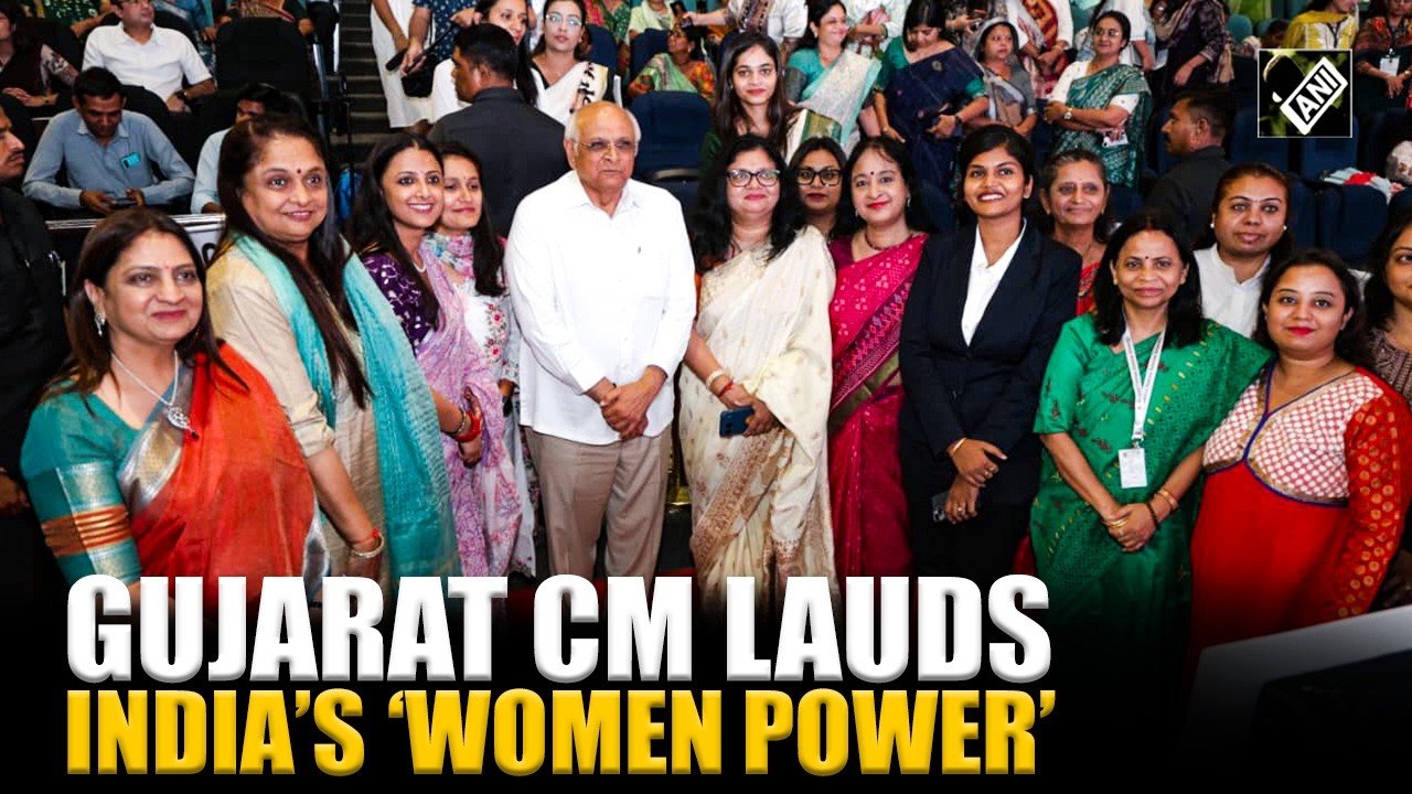 Gujarat CM Bhupendra Patel lauds women power at Nari Shakti Vandana Sammelan in Gandhinagar