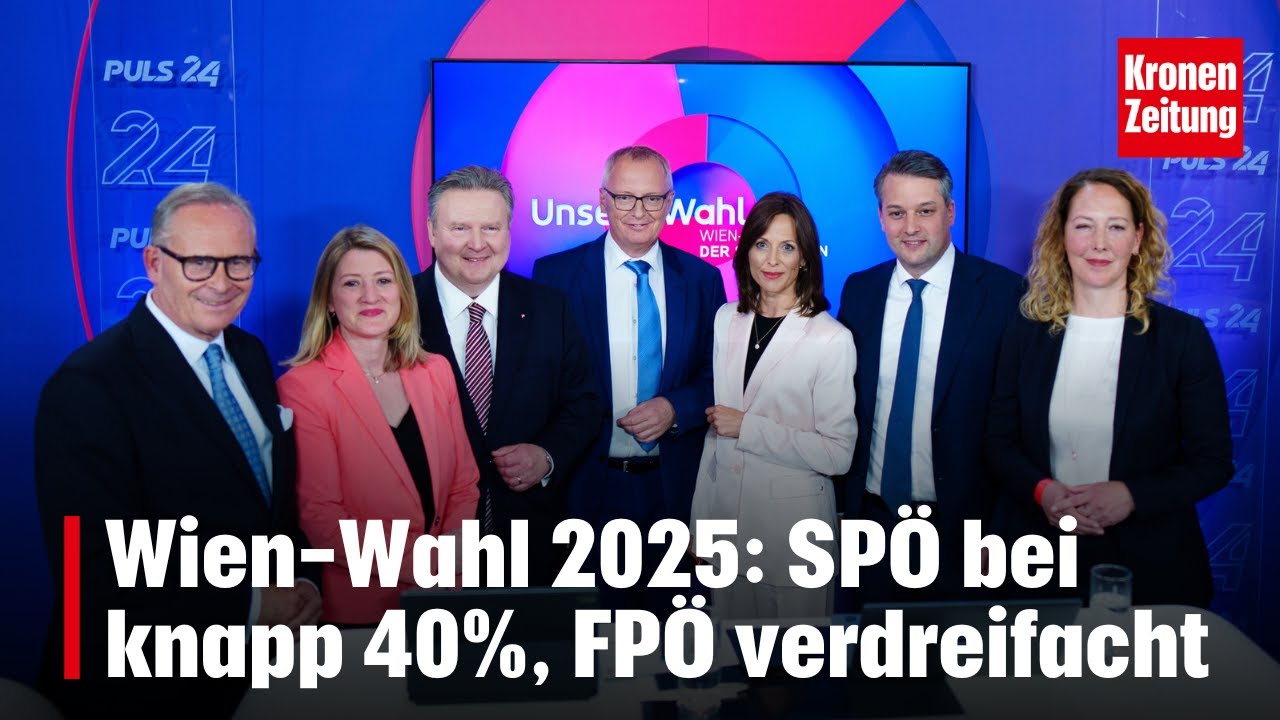 Wien-Wahl 2025: SP&Ouml; bei knapp 40%, FP&Ouml; verdreifacht | krone.tv NEWS