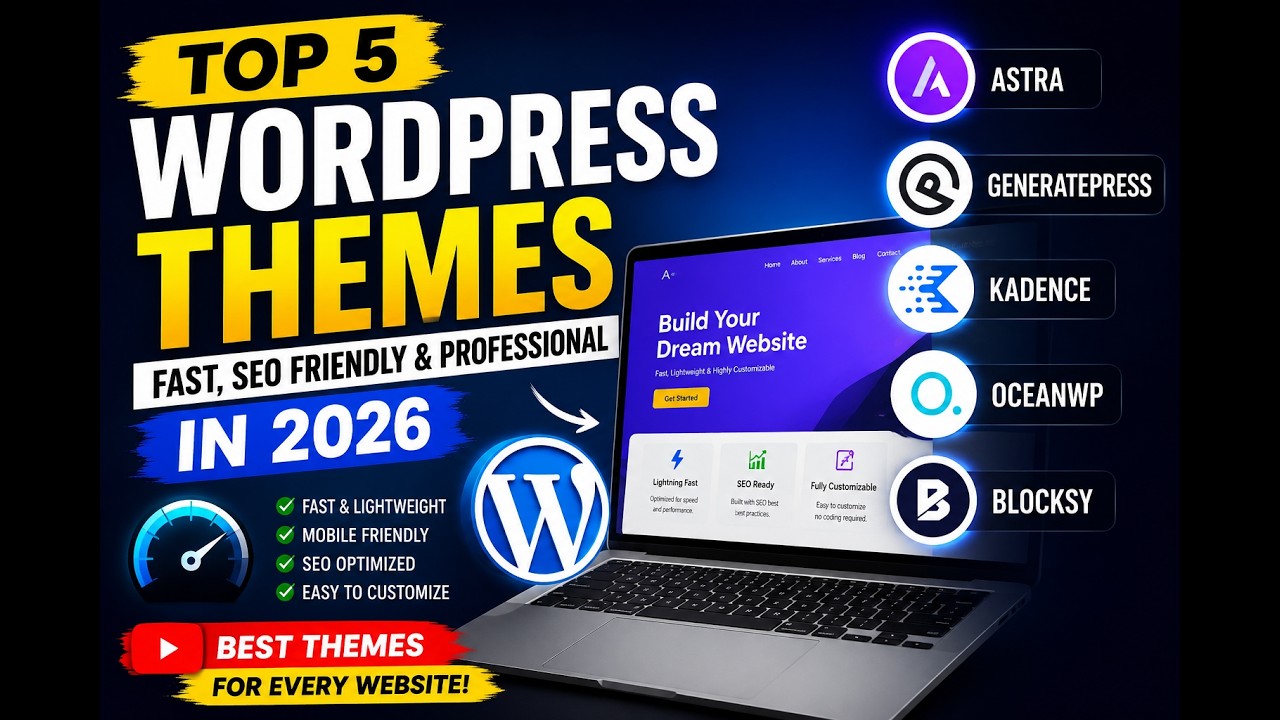 Top 5 Best WordPress Themes in 2026 🚀 Fast, SEO Friendly & Easy to Customize #top #wordpress #theme
