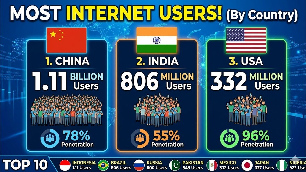Forecast  - Countries with the Most INTERNET Users | DataDominance