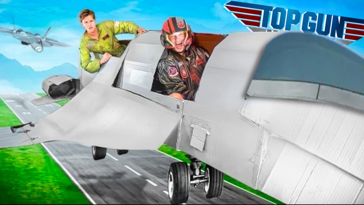 Worlds BIGGEST Box Fort FIGHTER JET! (Secret TOP GUN Mission)