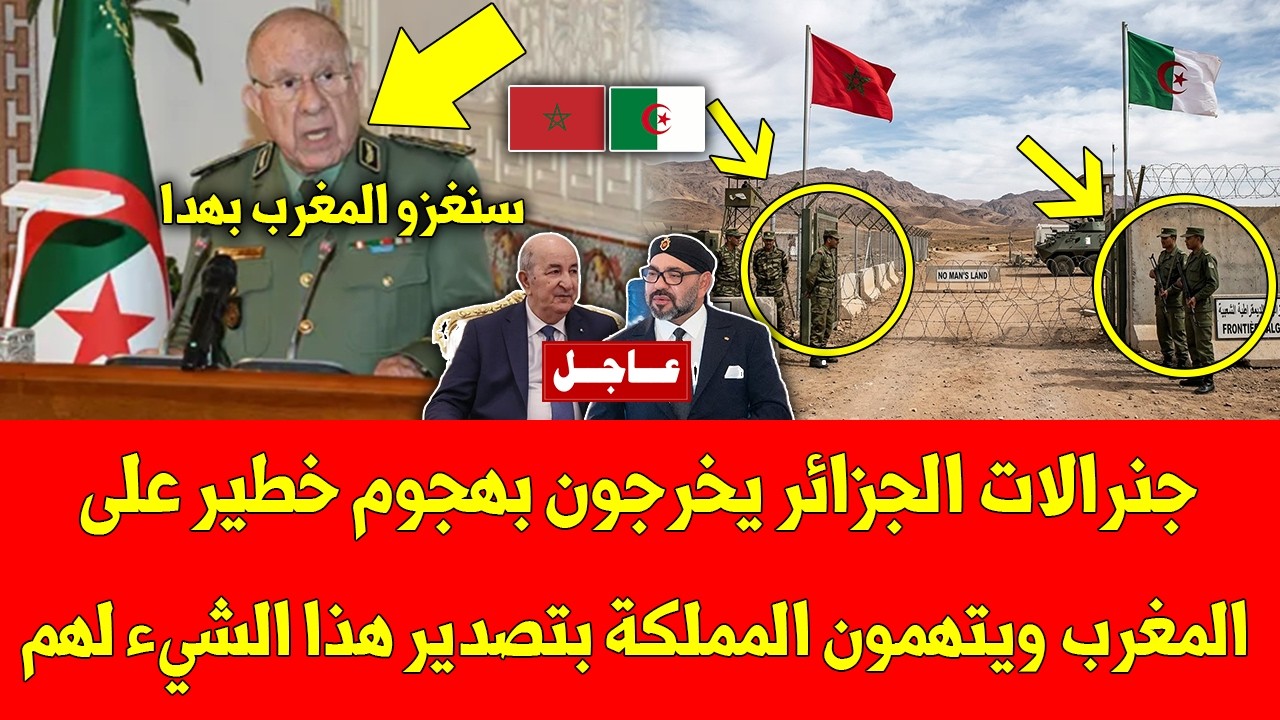 عاجل.. شاهد جنرالات الجزائر يخرجون بهجوم خطير على المغرب ويتهمون المملكة بتصدير هذا الشيء لهم