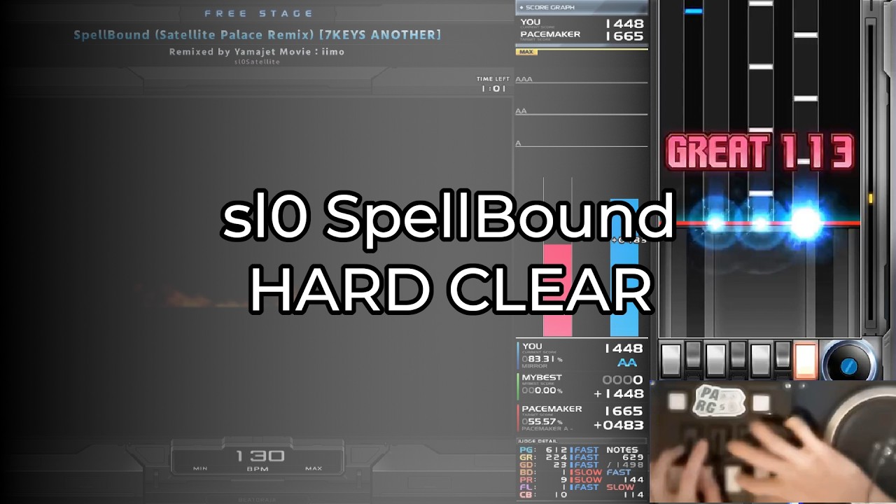 [BMS] sl0 SpellBound (Satellite Palace Remix) [7 KEYS ANOTHER] HARD CLEAR