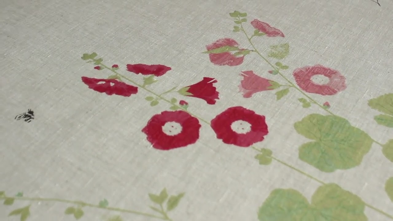 Hollyhocks Linen – Screenprinting Video