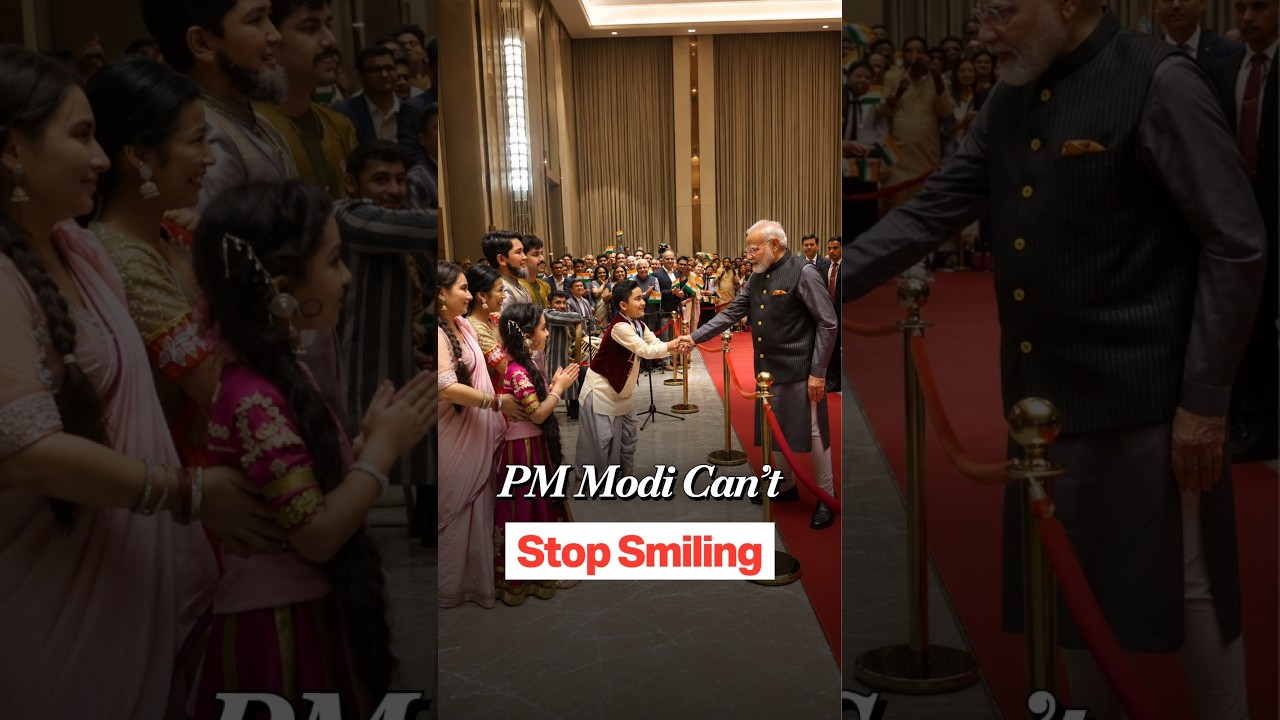 PM Modi&rsquo;s Smile Says It All as Uzbek Kids Dance to Hindi Classic &lsquo;Ude Jab Jab Zulfen Teri&rsquo;